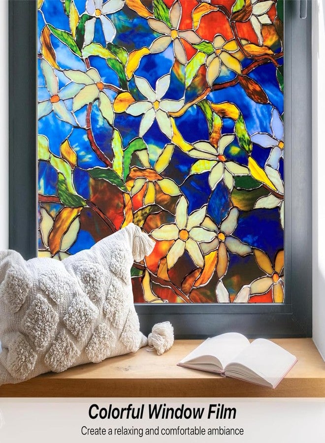 WALLTON فيلم زجاجي لاصق من الفينيل غير لامع من والتون، يوفر الخصوصية، مناسب للنوافذ والأبواب والمكاتب والمنازل. | مقاوم للأشعة فوق البنفسجية. (24 × 72 بوصة، لون أزرق باهت) - Image 3